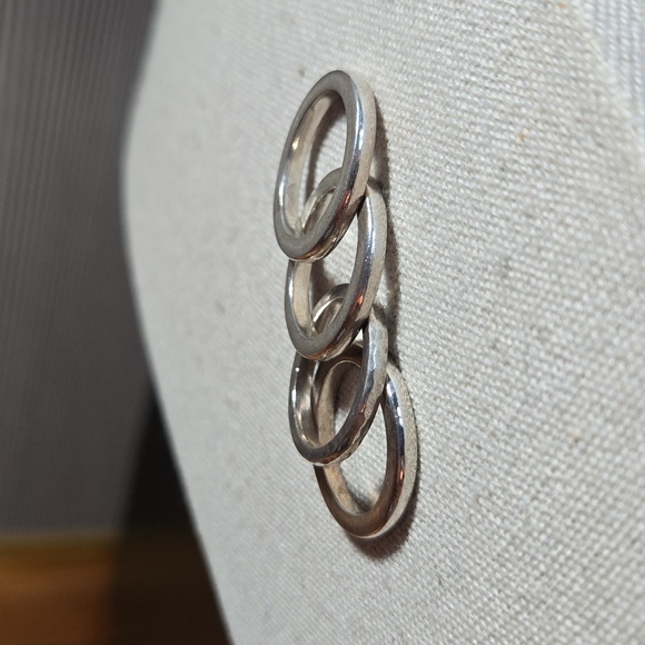 Stackable Silver Tone Band Rings - Picture 2 of 5